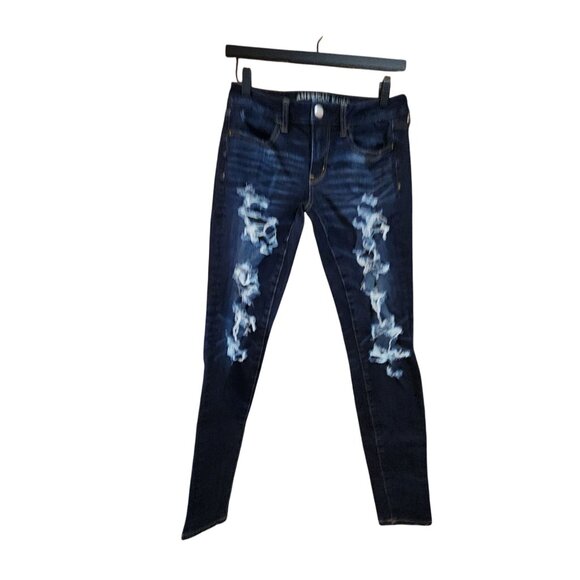 American Eagle Outfitters Womens Super Stretch Distressed Jegging Jeans Size 4 R - Picture 1 of 5
